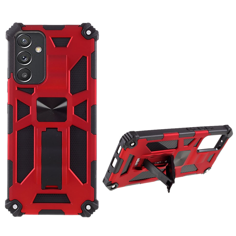 

Armor Shockproof Kickstand PC TPU Phone Case Cover with Magnetic Metal Sheet for Samsung Galaxy A82 5G - Red, Galaxy A82 5G