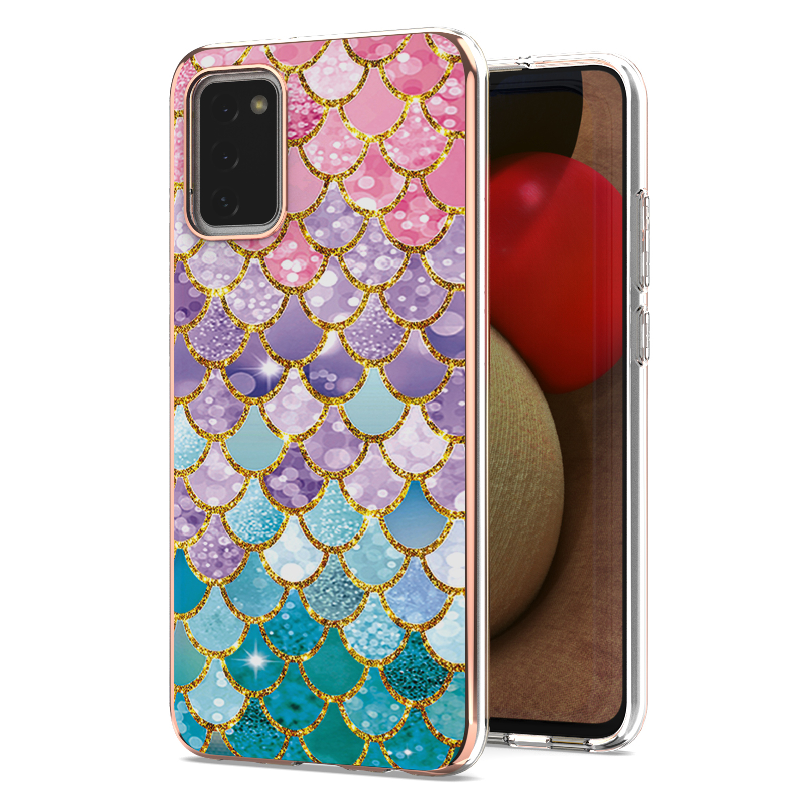 

A Series Plated IMD TPU Case for Samsung Galaxy A02s (164.2x75.9x9.1mm) Cell Phone Protective Cover - Colorful Scales, Galaxy A02s (164.2x75.9x9.1mm)
