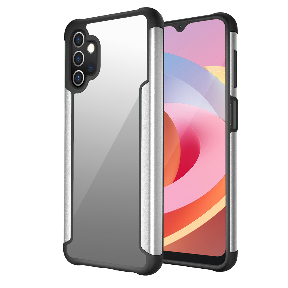 

Full Protection Metal + TPU + Plastic Combo Drop Resistant Hybrid Back Cover for Samsung Galaxy A32 5G/M32 5G - Silver, Galaxy A32 5G