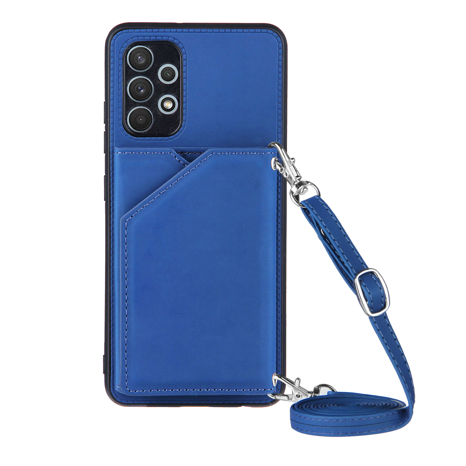 

Держатель Для Карточек Glossy Change Card Для Samsung Galaxy A32 4G (европейская Версия) - Синий, Galaxy A32 4G (EU Version)