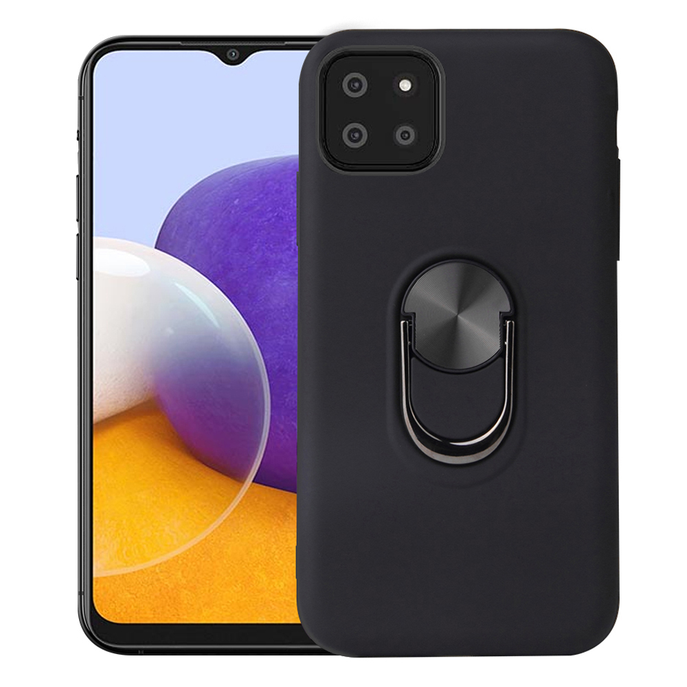 

Detachable 2-in-1 PC + TPU Combo Case with Finger Ring Kickstand for Samsung Galaxy A22 5G (EU Version) - Black, Galaxy A22 5G (EU Version)