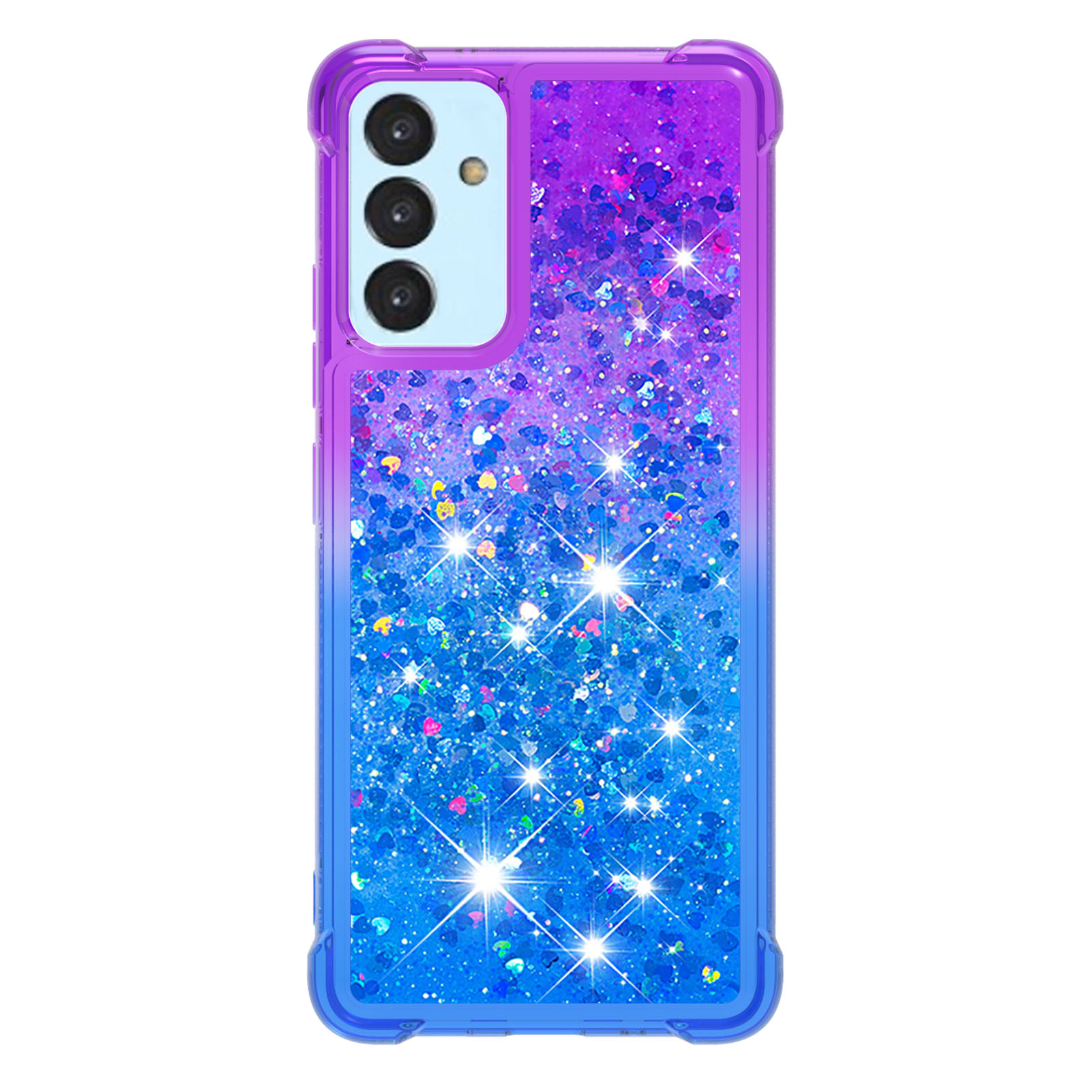 

Moving Quicksand Glitter Sequins Shockproof Gradient TPU Phone Cover for Samsung Galaxy A82 5G - Purple/Sky Blue, Galaxy A82 5G