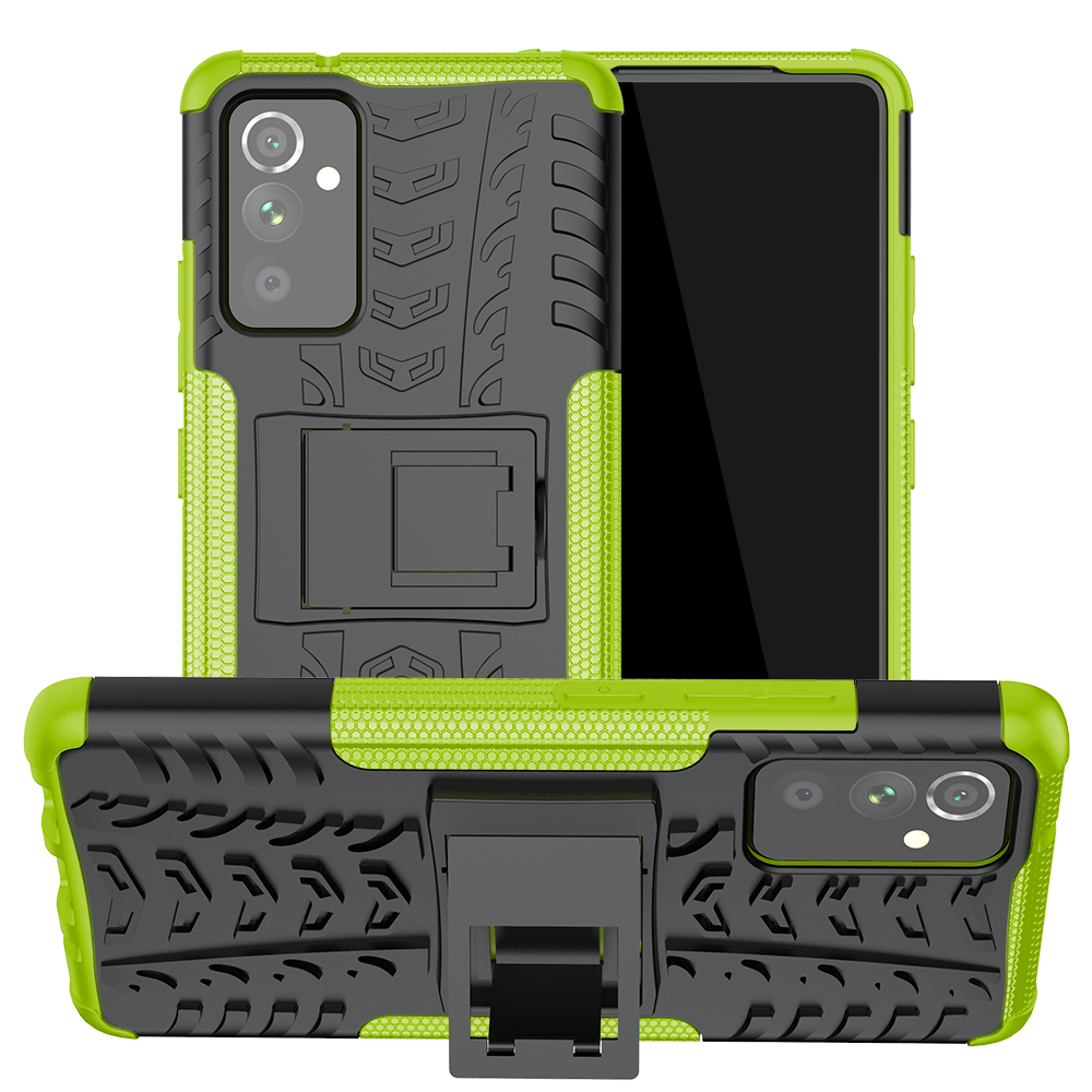 

Cool Tire Surfice Kickstand PC + TPU Гибридный Корпус Для Samsung Galaxy A82 5G Protector Protector - Зеленый, Galaxy A82 5G