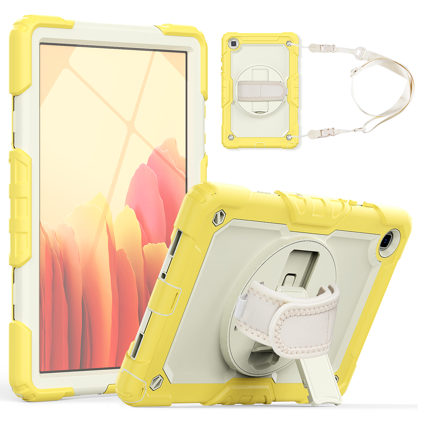 

Устройство с Ударом на Кик -стринге Shockper Tpu+silicone Tablet Shell с Плечевой Ремнем Для Пленки Для Пленки Для Samsung Galaxy Tab A 8.4 (2020) - Желтый, Galaxy Tab A 8.4 (2020)