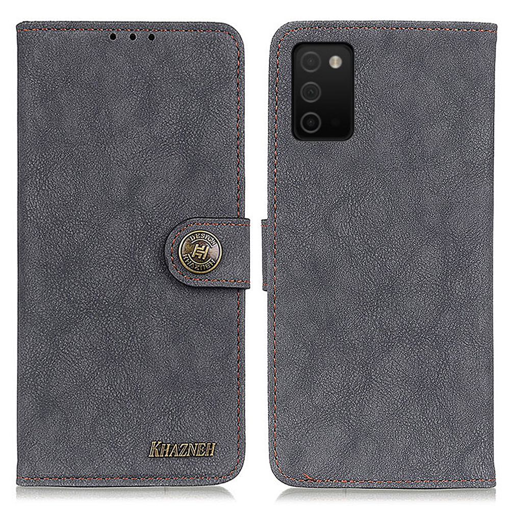 

Khazhen Retro Splite Кожаный Чехол Кошелек Стенд Крышка Для Samsung Galaxy A03S - Чернить, Galaxy A03s (166.5 x 75.98 x 9.14mm)