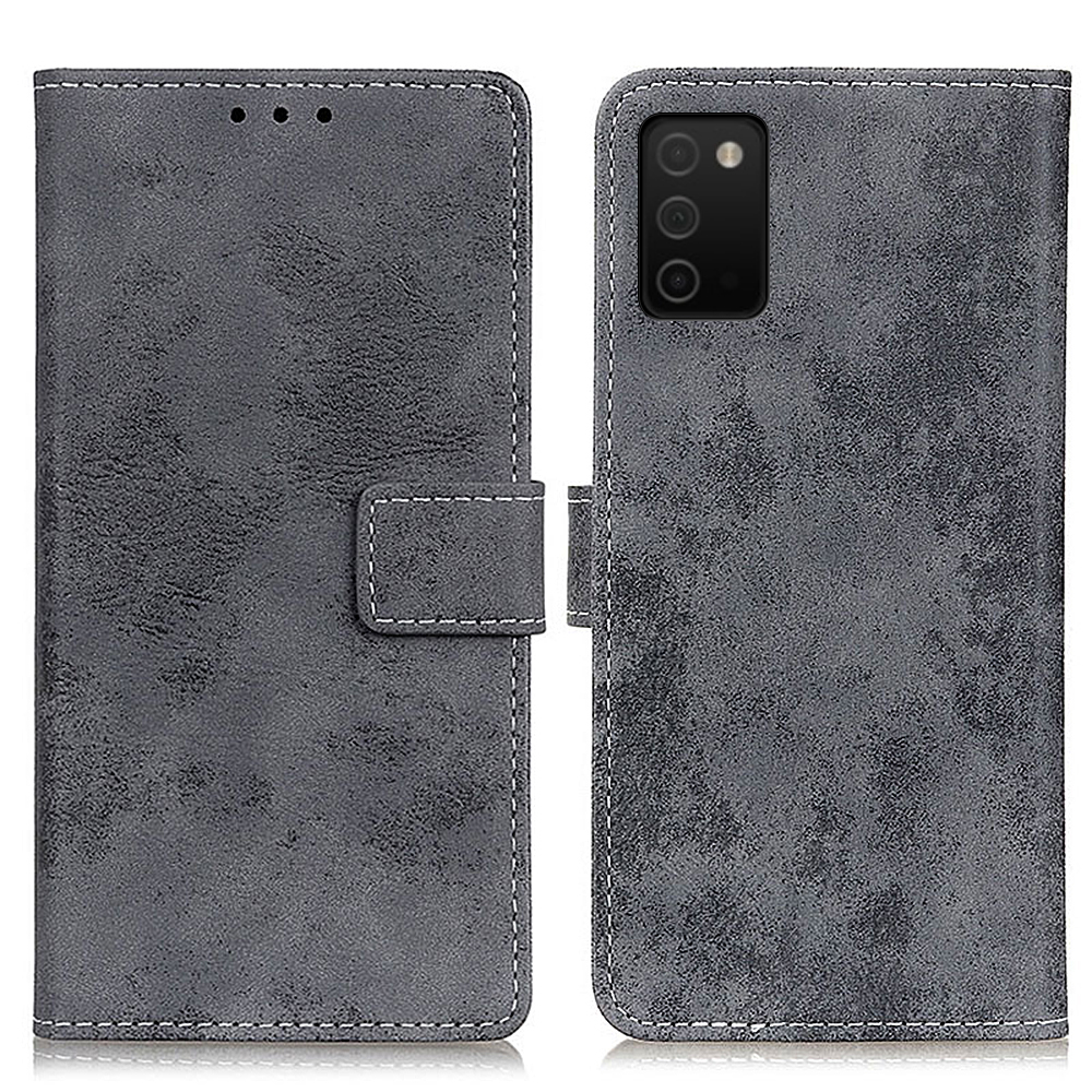 

Wallet Design Phone Case for Samsung Galaxy A03s (166.5 x 75.98 x 9.14mm) Vintage Style PU Leather Mobile Stand Casing - Grey, Samsung Galaxy A03s (166.5 x 75.98 x 9.14mm)
