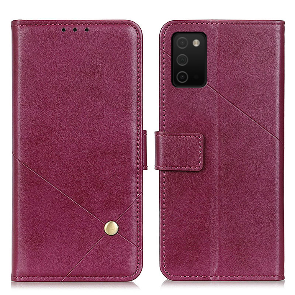 

Magnetic Clasp Stand Wallet Design Full-Protection Leather Phone Cover Case for Samsung Galaxy A03s (166.5 x 75.98 x 9.14mm) - Red, Galaxy A03s (166.5 x 75.98 x 9.14mm)