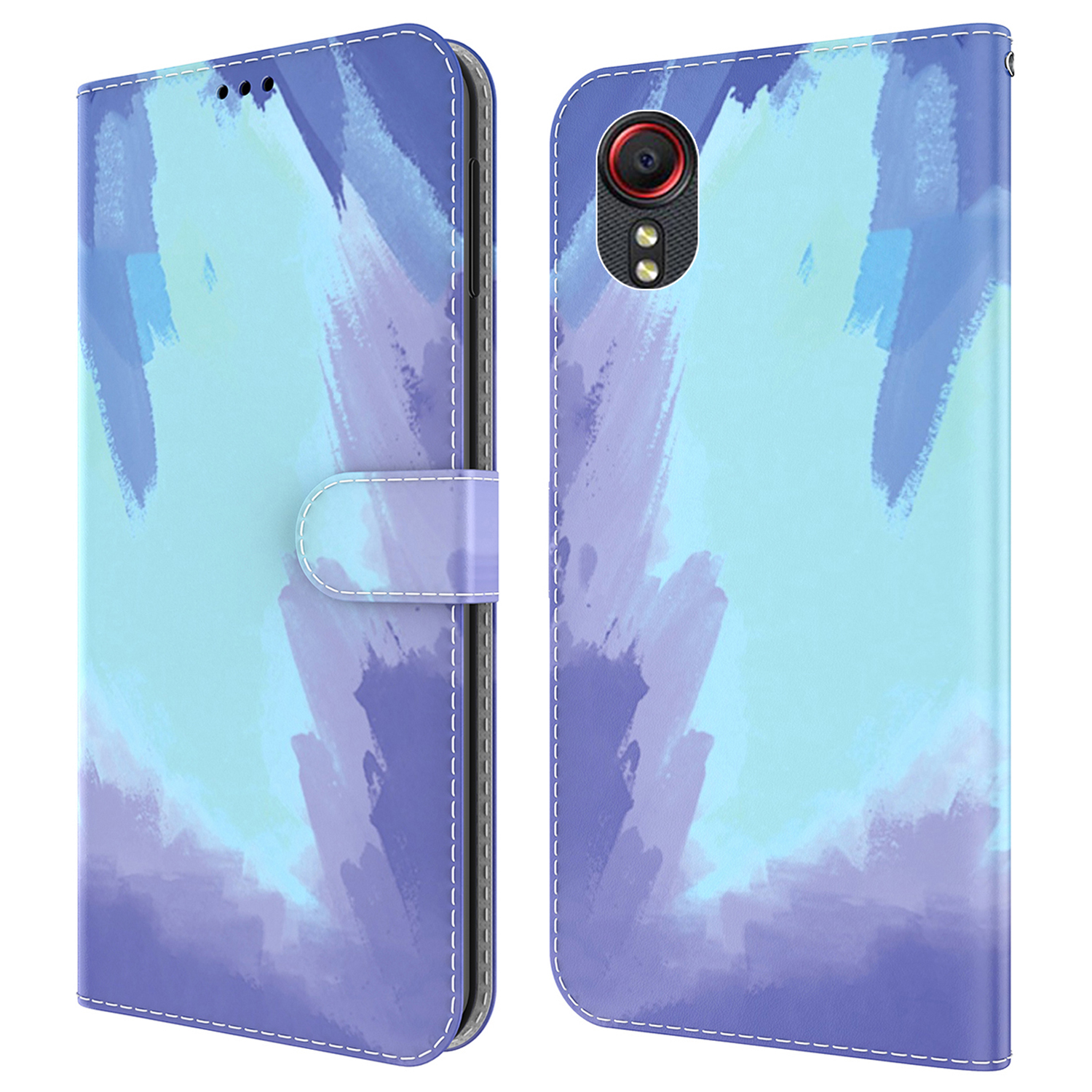 

Стильный Акварельный Кожаный Чехол Телефона с Кошельком Подставки Для Samsung Galaxy Xcover 5 - Зима Снег, Galaxy Xcover 5
