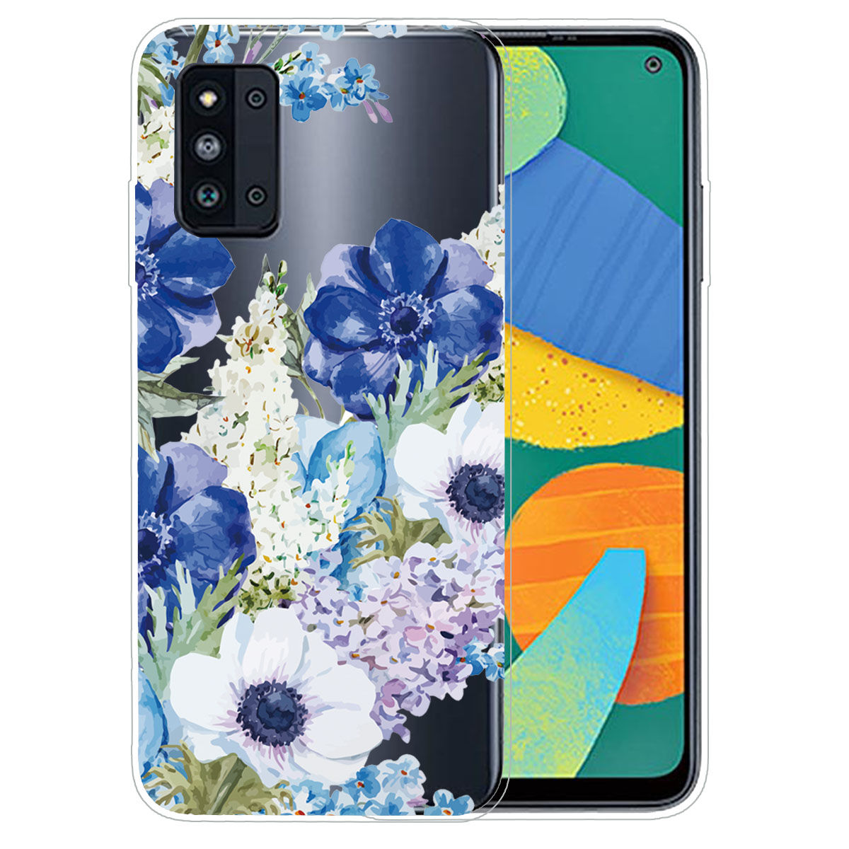 

Pattern Printing Design Soft TPU Phone Case Cover for Samsung Galaxy F52 5G - Watercolor Flower, Samsung Galaxy F52 5G