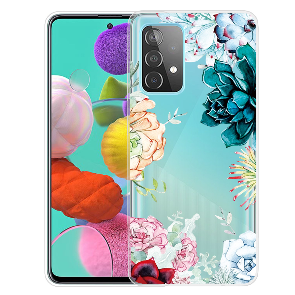 

Pattern Printing Soft TPU Phone Case for Samsung Galaxy A82 5G - Vivid Flowers, Galaxy A82 5G