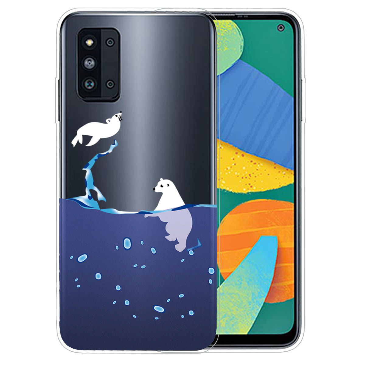 

Pattern Printing Dropproof TPU Phone Case for Samsung Galaxy F52 5G - Polar Bear, Galaxy F52 5G