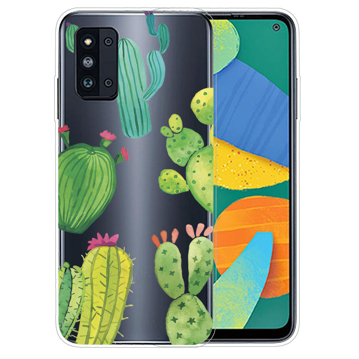 

Узорная Печать Капюрой TPU Чехол Для Samsung Galaxy F52 5G - Кактус, Galaxy F52 5G