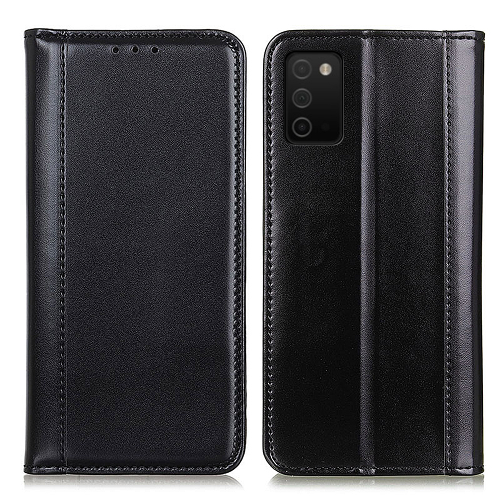 

Auto-absorbed Split Leather Folio Flip Wallet Design Phone Case for Samsung Galaxy A03s (166.5 x 75.98 x 9.14mm) - Black, Galaxy A03s (166.5 x 75.98 x 9.14mm)