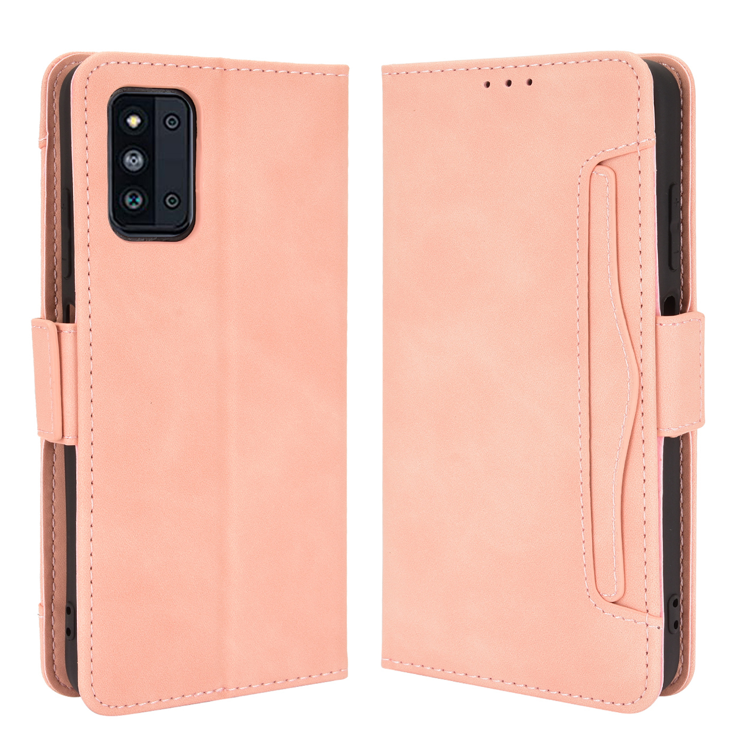 

Multiple Card Slots Design Wallet Stand Leather Protection Phone Case Shell for Samsung Galaxy F52 5G - Pink, Galaxy F52 5G