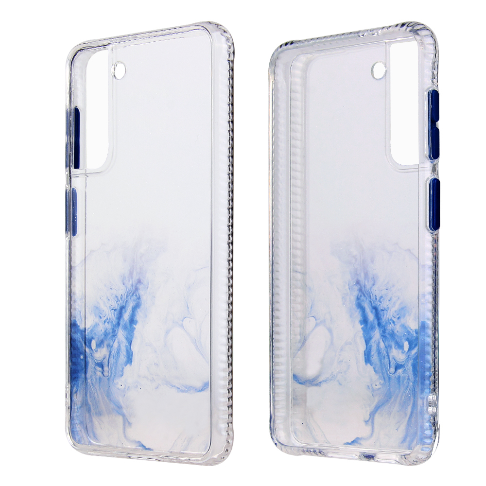 

Marble Pattern TPU + Acylic Combo Phone Cover Protective Case for Samsung Galaxy S21 FE - Sky Blue, Galaxy S21 FE 5G