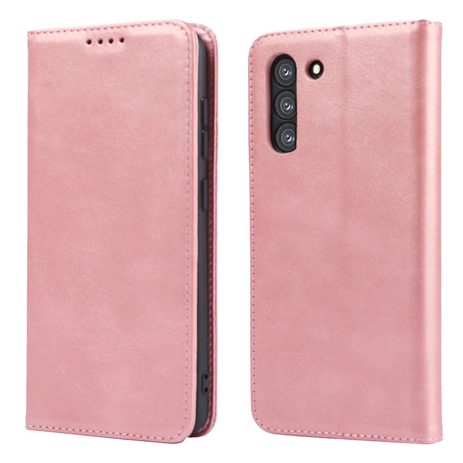 

Ауто-абсорбированный Кошелек Дизайн Кожа Для Samsung Galaxy S21 fe - Розовое Золото, Galaxy S21 FE 5G
