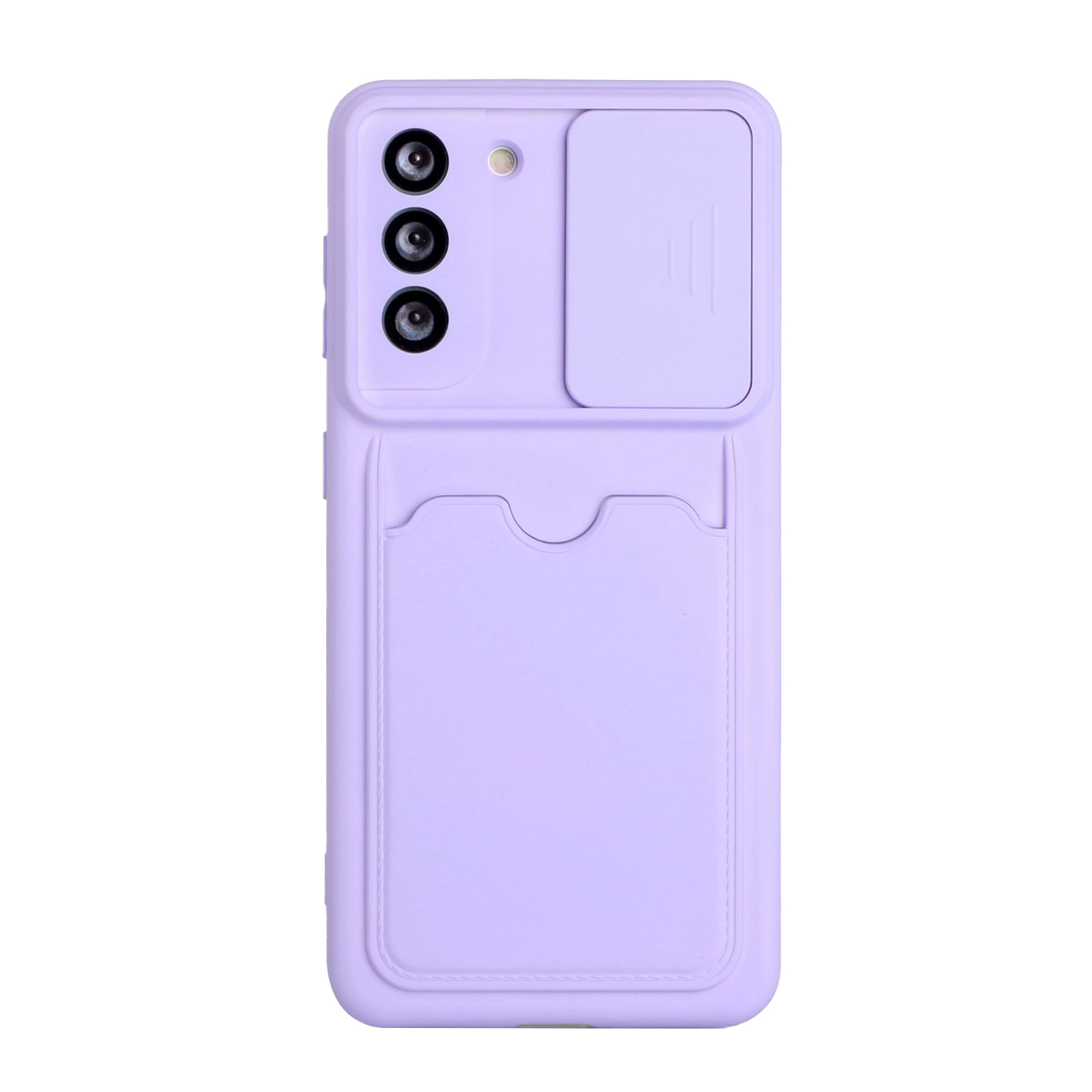 

Camera Protect Slide TPU Cover Shockproof Case with Card Slot for Samsung Galaxy S21 5G - Purple, Galaxy S21 5G