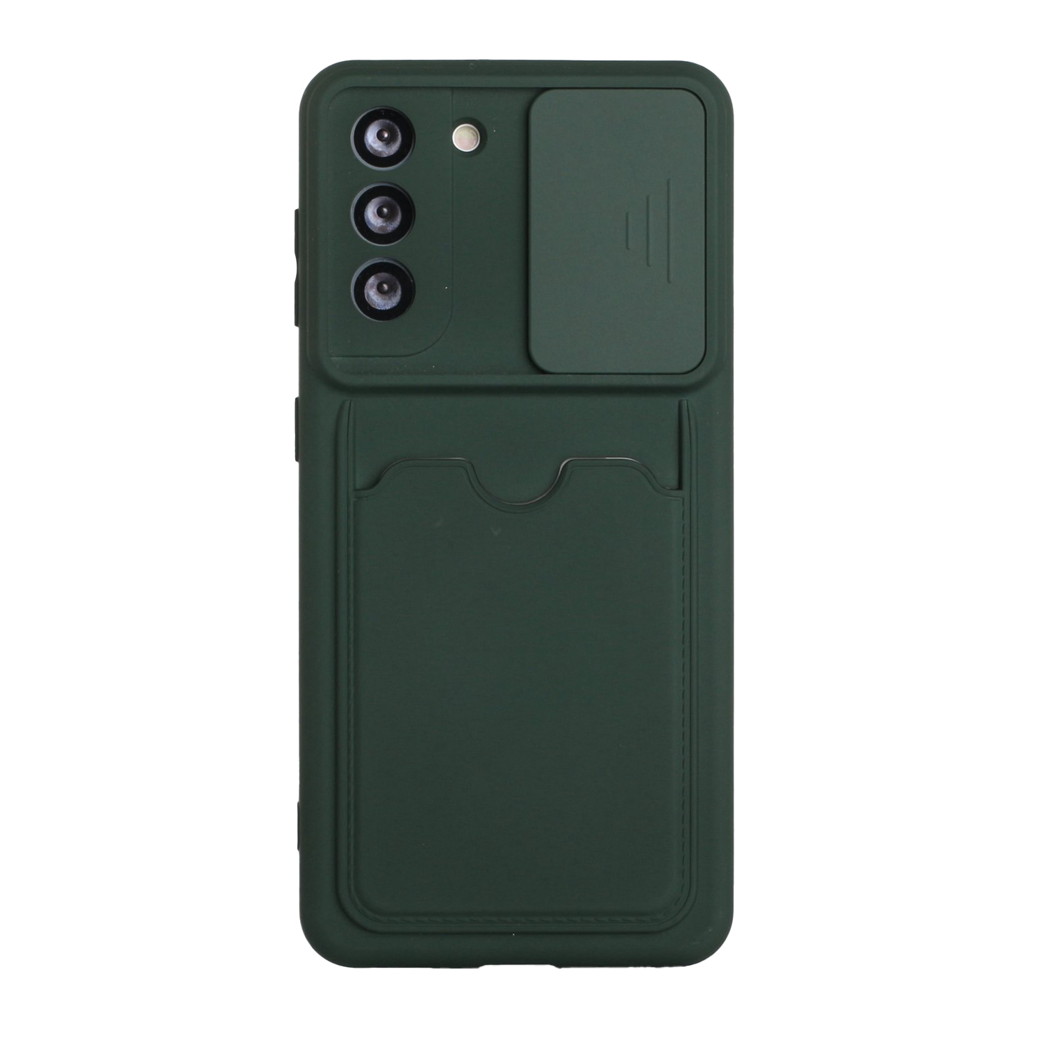 

TPU Precise Cutout Card Slot Phone Case with Slide Lens Protective Shield for Samsung Galaxy S21+ 5G - Dark Green, Galaxy S21+ 5G