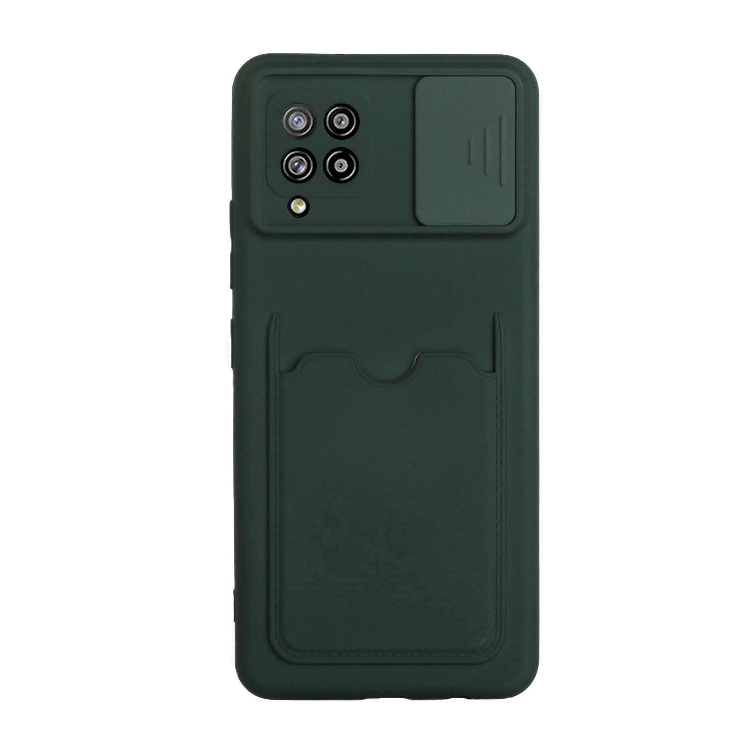 

Rubberized TPU Cover Case with Camera Protective Slider and Card Slot for Samsung Galaxy A42 5G - Dark Green, Galaxy A42 5G