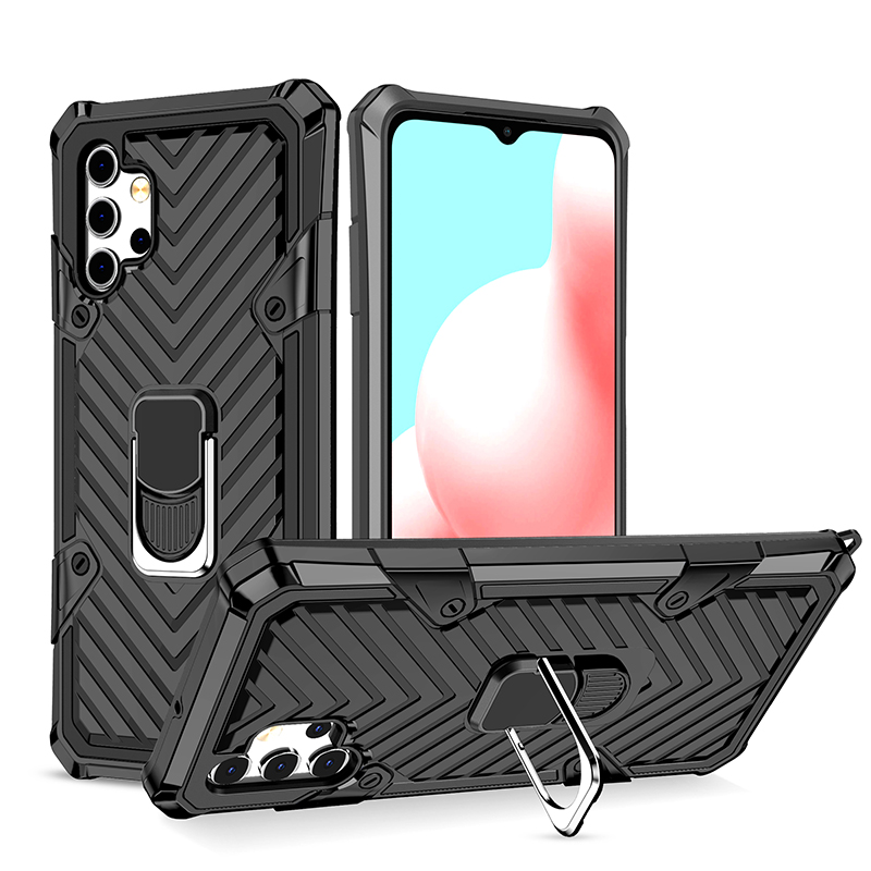 

Rotary Ring Holder Kickstand PC + TPU + Metal Hybrid Phone Case Protector for Samsung Galaxy A32 5G/M32 5G - Black, Galaxy A32 5G