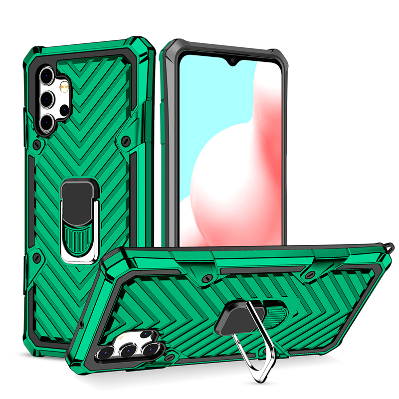 

Rotary Ring Holder Kickstand PC + TPU + Metal Hybrid Phone Case Protector for Samsung Galaxy A32 5G/M32 5G - Dark Green, Galaxy A32 5G
