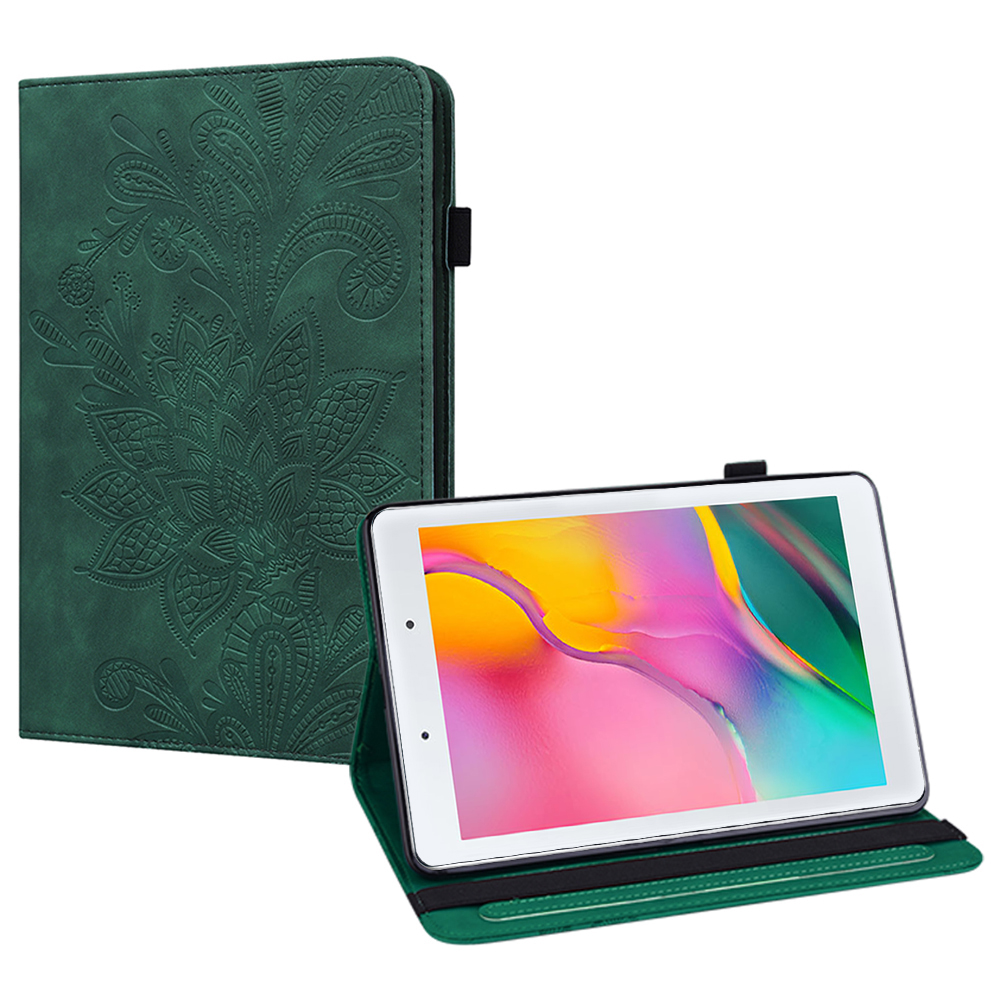 

Imprint Flower Pattern Leather Stand Tablet Cover for Samsung Galaxy Tab A 8.0 Wi-Fi (2019) SM-T290 - Green, Galaxy Tab A 8.0 (2019)