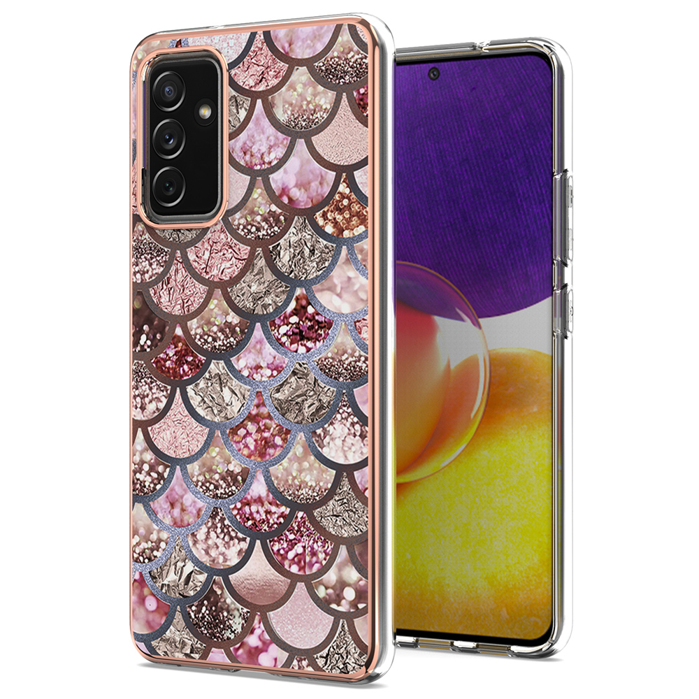 

A Series Soft Electroplating TPU Bumper Frame Shockproof Back Cover for Samsung Galaxy A82 5G - Pink Scales, Galaxy A82 5G