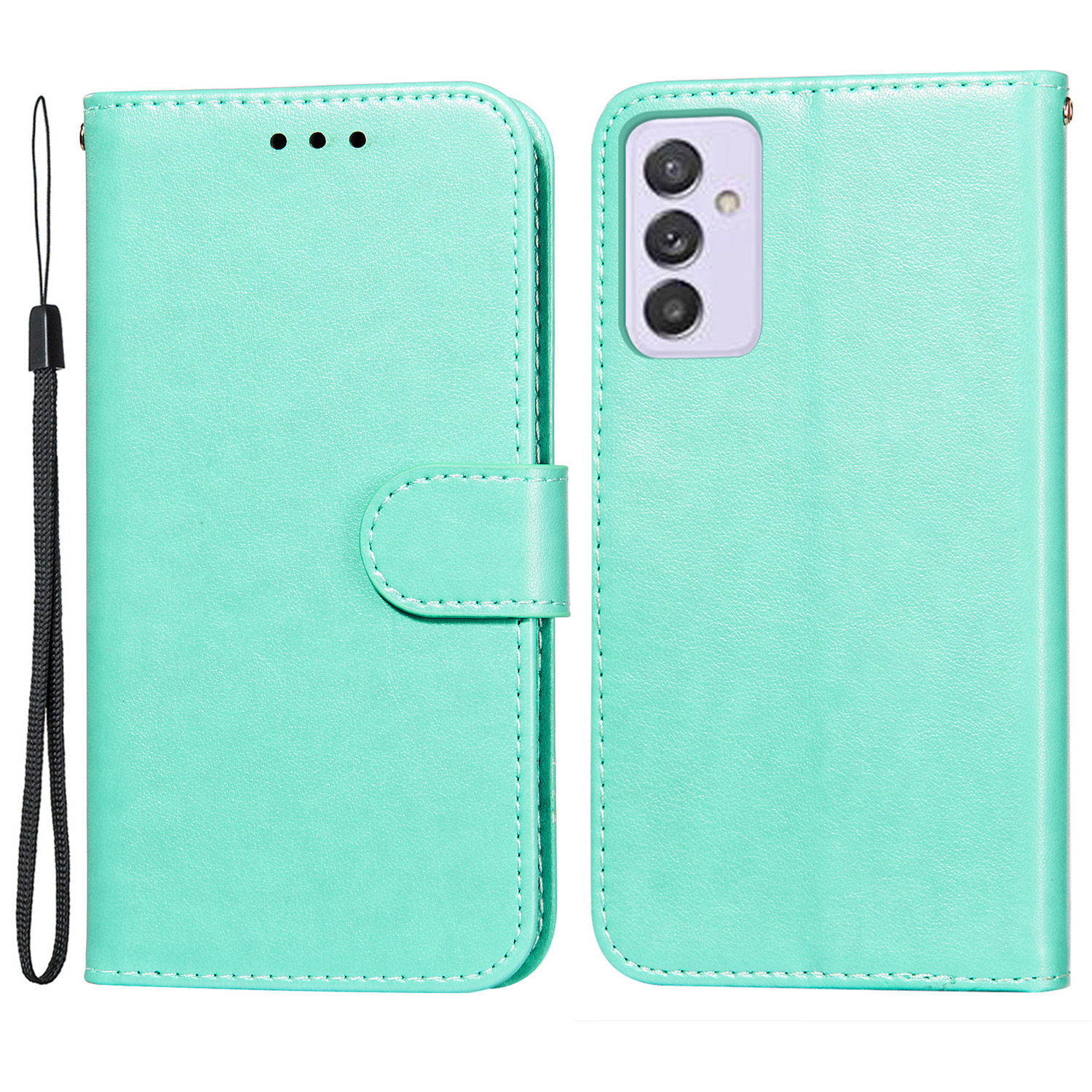 

Solid Color Leather Case Phone Cover with Card Slots and Cash Pocket for Samsung Galaxy A82 5G - Green, Galaxy A82 5G