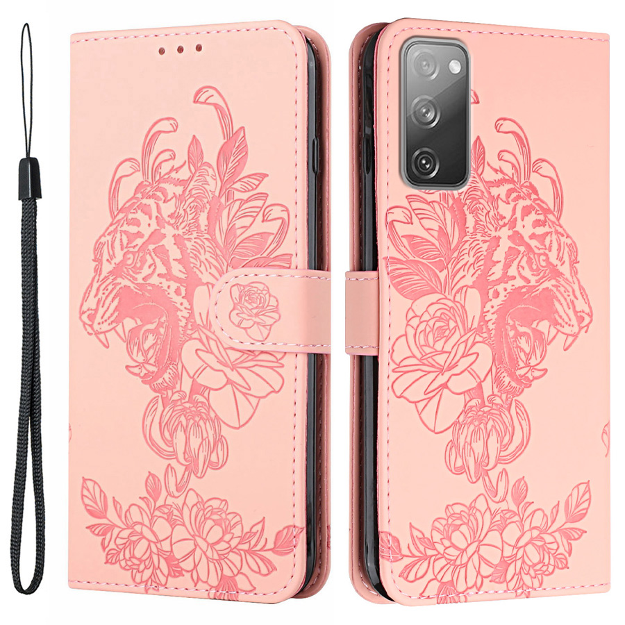 

Wallet Stand Design Tiger Head Pattern Imprinting Leather Case for Samsung Galaxy S20 FE 2022/S20 FE 4G/S20 FE 5G/S20 Lite - Pink, Galaxy S20 FE