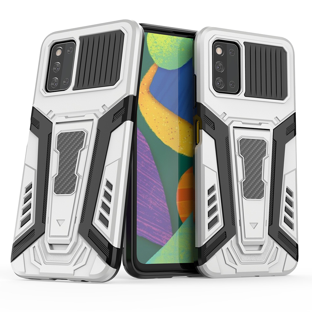 

Car Style Well-Protected PC + TPU Hybrid Cover Case with Kickstand for Samsung Galaxy F52 5G - White, Galaxy F52 5G