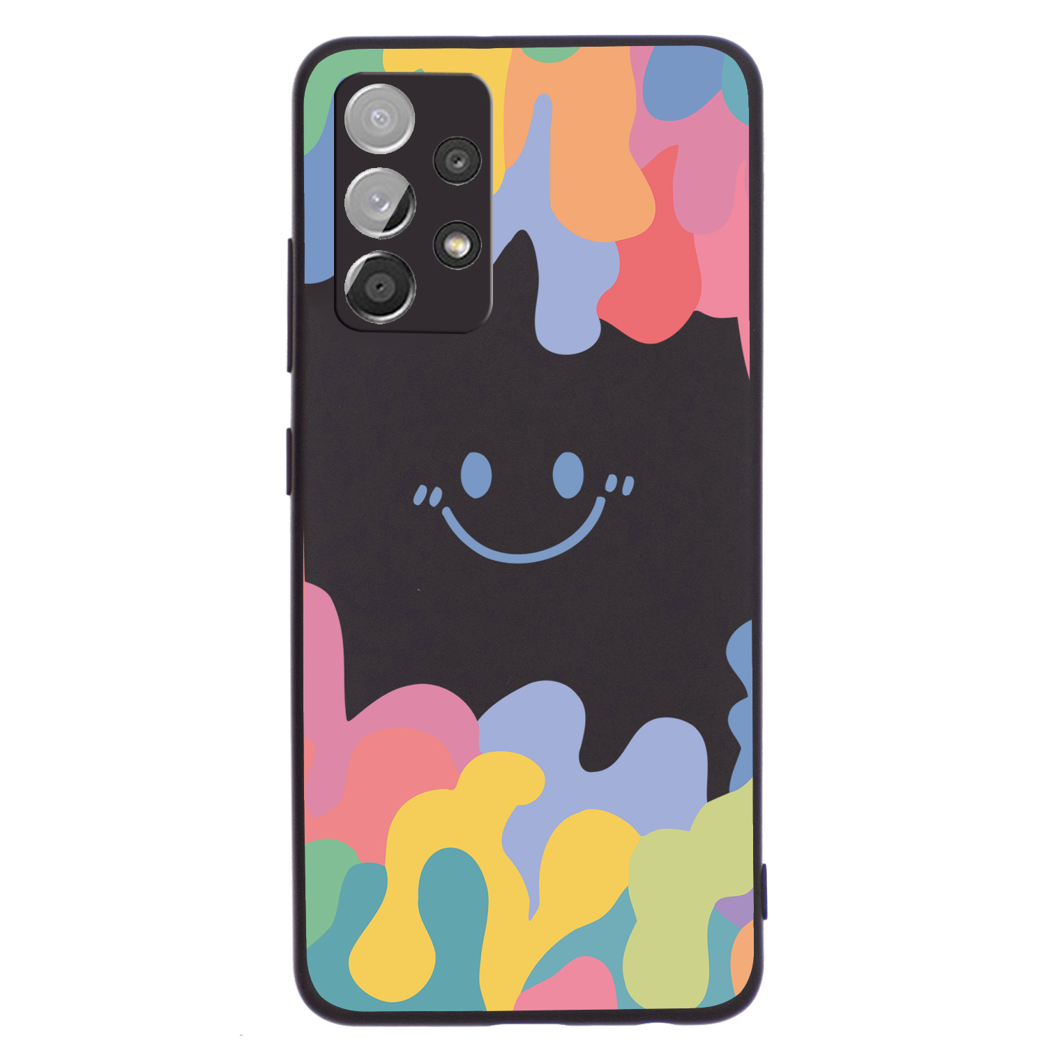 

Flexible Liquid Silicone Phone Cover Shell with Smiling Face Pattern Printing for Samsung Galaxy A32 4G (EU Version) - Black, Samsung Galaxy A32 4G (EU Version)