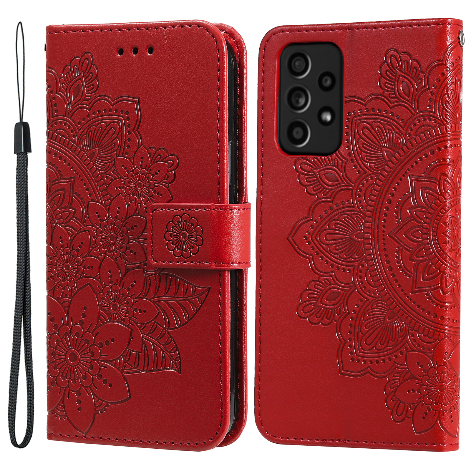 

Отпечатки Цветов Рисунок PU / A52s 5G - Красный, Galaxy A52 5G
