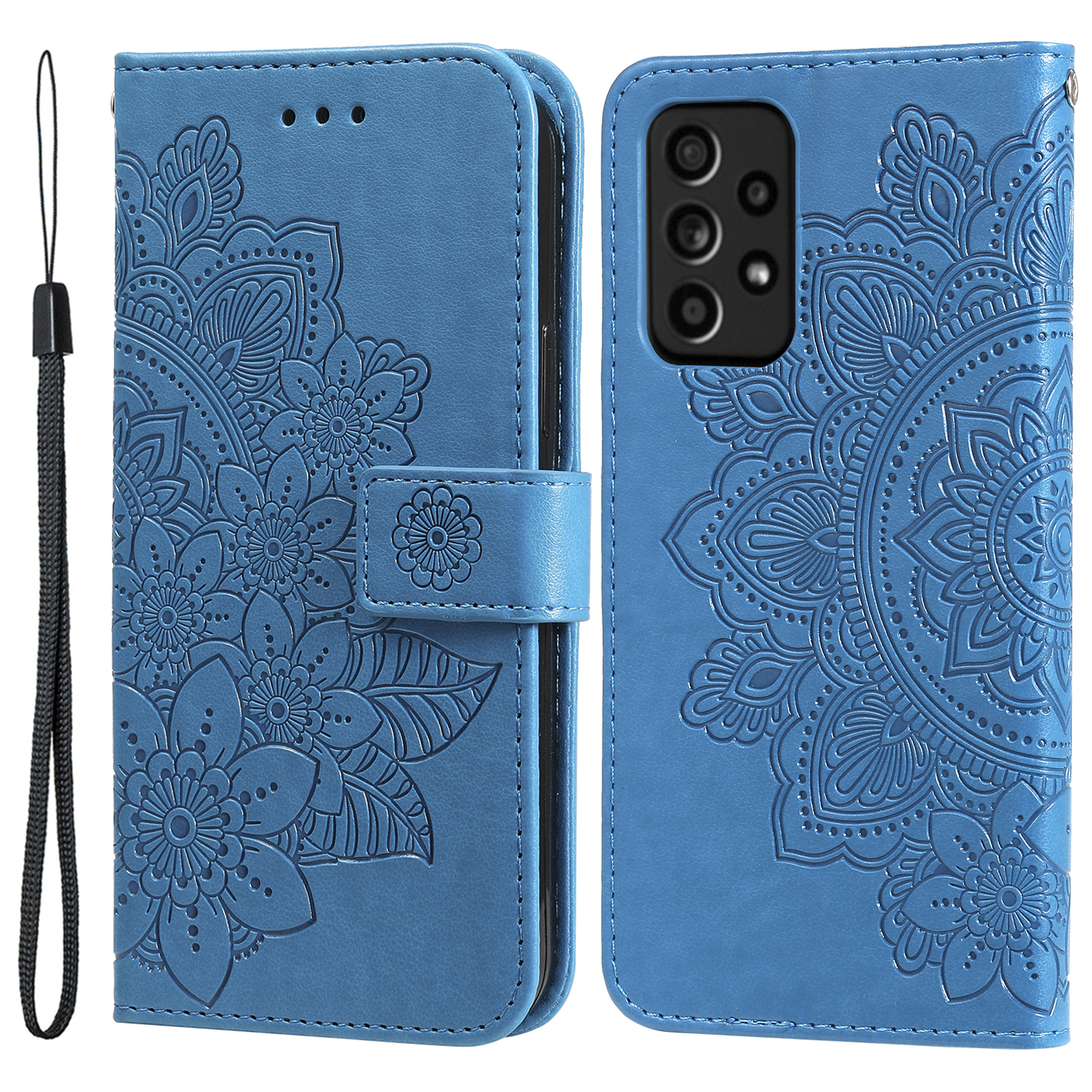 

Отпечатки Цветов Рисунок PU / A52s 5G - Синий, Galaxy A52 5G