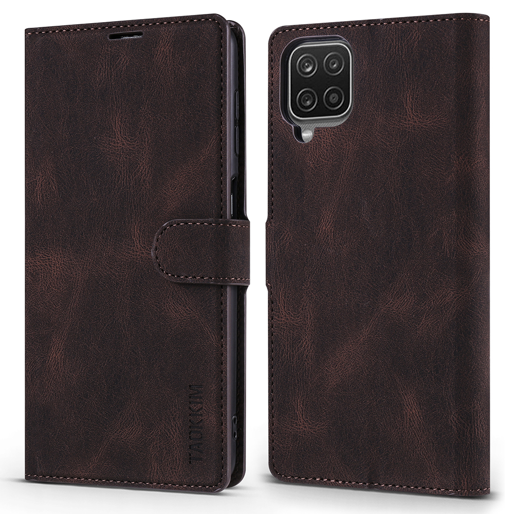 

TAOKKIM Drop-Proof Mobile Phone Leather Case Cover with Wallet Stand for Samsung Galaxy A42 5G - Brown, Galaxy A42 5G