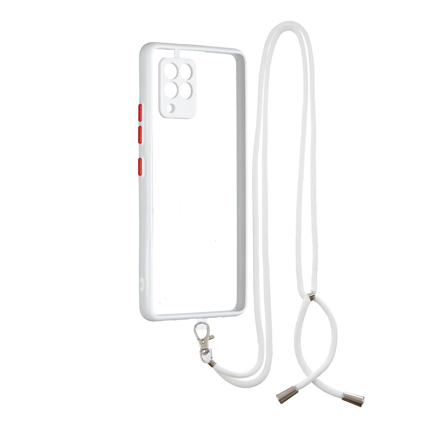 

High Transparency Acrylic + TPU Back Phone Shell with Lanyard for Samsung Galaxy A42 5G - White, Galaxy A42 5G