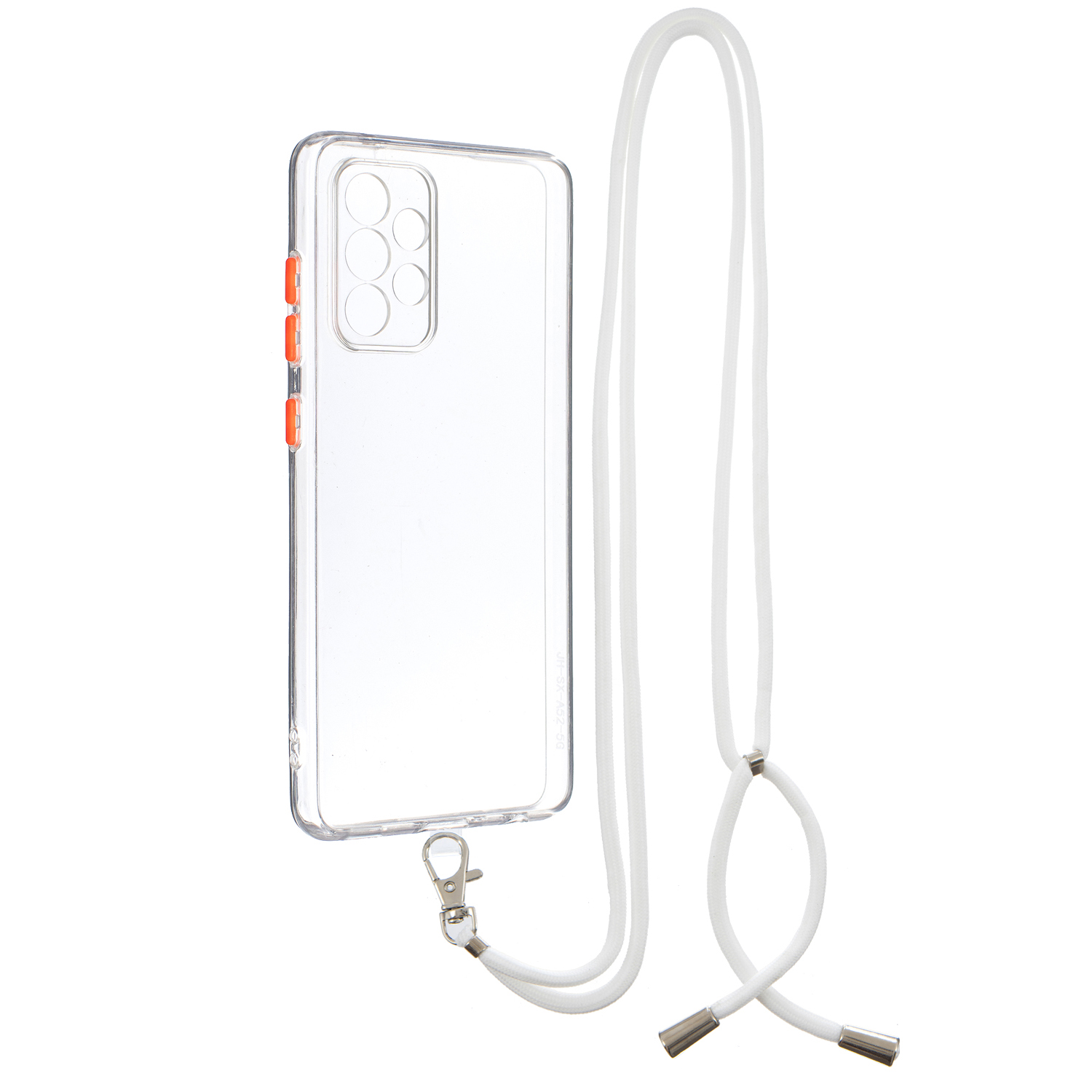 

TPU + Acrylic Hybrid Back Phone Cover Crystal Shell with Lanyard for Samsung Galaxy A52 4G/5G / A52s 5G - Transparent, Galaxy A52 5G
