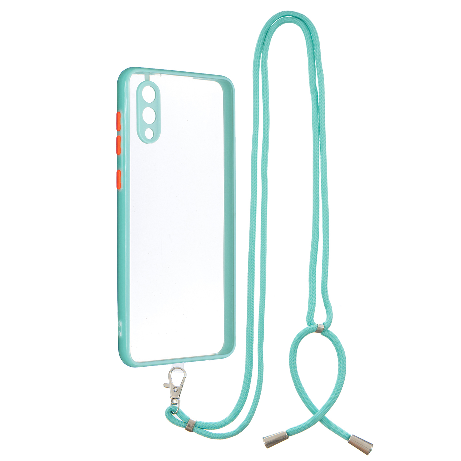 

TPU + Acrylic Crystal Hybrid Phone Back Cover Shell with Lanyard for Samsung Galaxy A02/M02 - Green, Galaxy A02