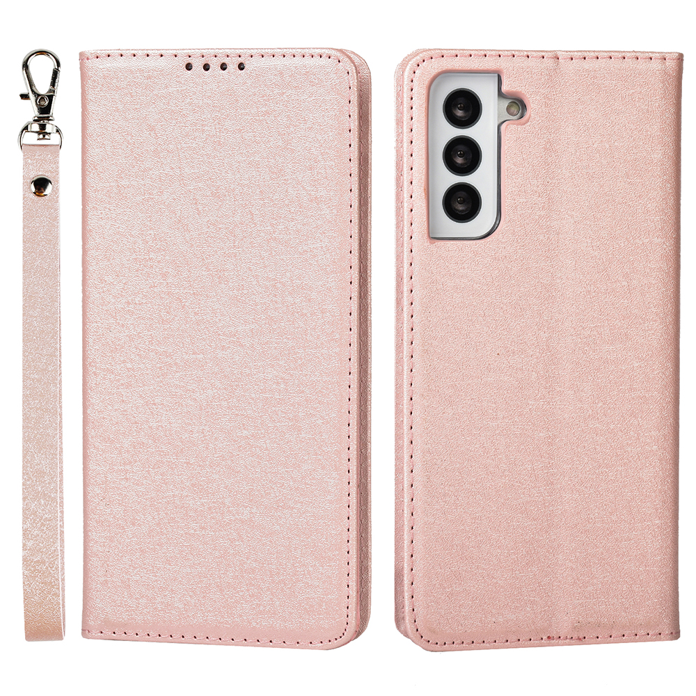

Silk Texture Leather Wallet Case with Strap for Samsung Galaxy S21+ 5G - Rose Gold, Galaxy S21+ 5G