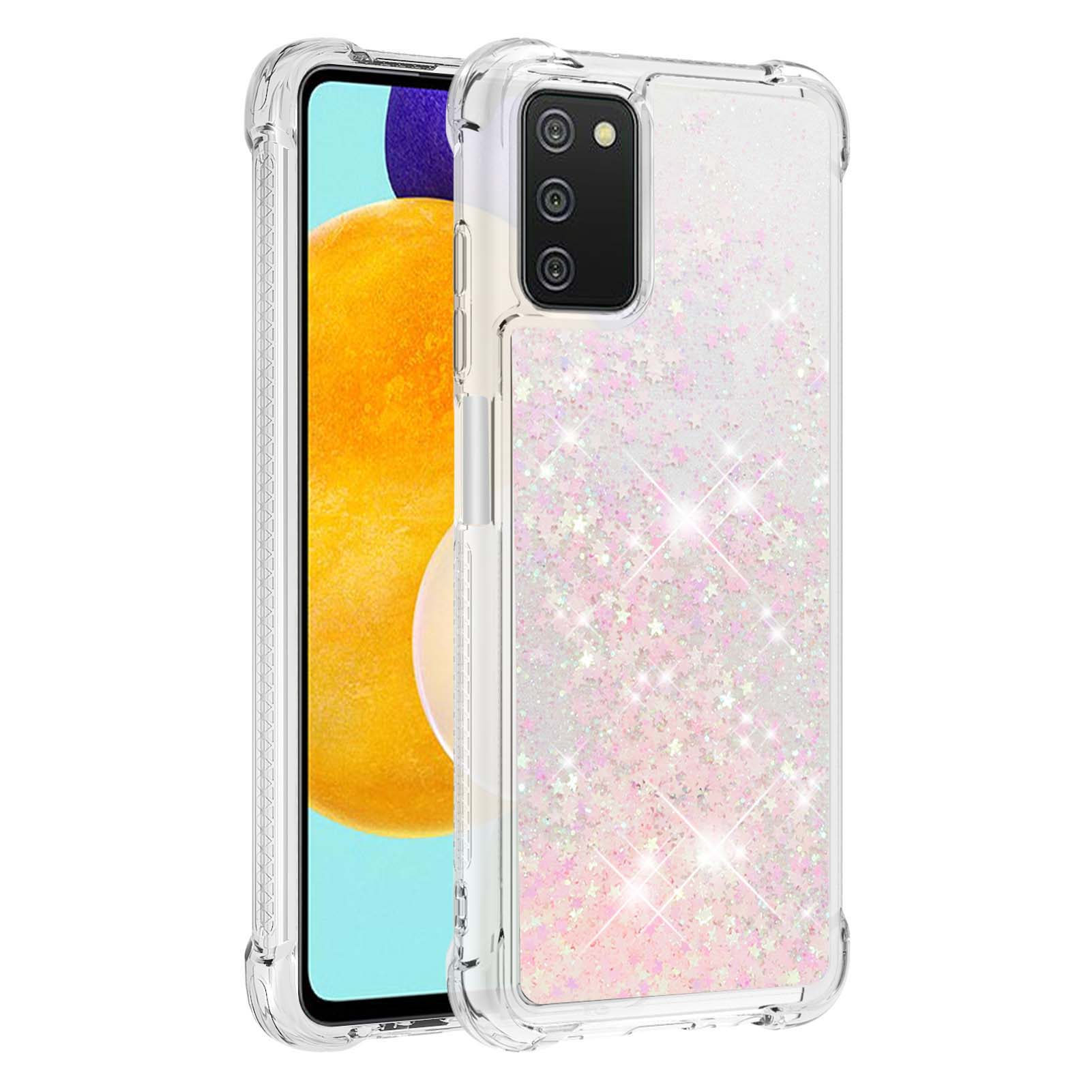 

Full Body Quicksand Heavy Duty Bumper Non-Slip Soft TPU Rubber Shockproof Protective Cover for Samsung Galaxy A03s (166.5 x 75.98 x 9.14mm) - Silver Pink Stars, Samsung Galaxy A03s (166.5 x 75.98 x 9.14mm)