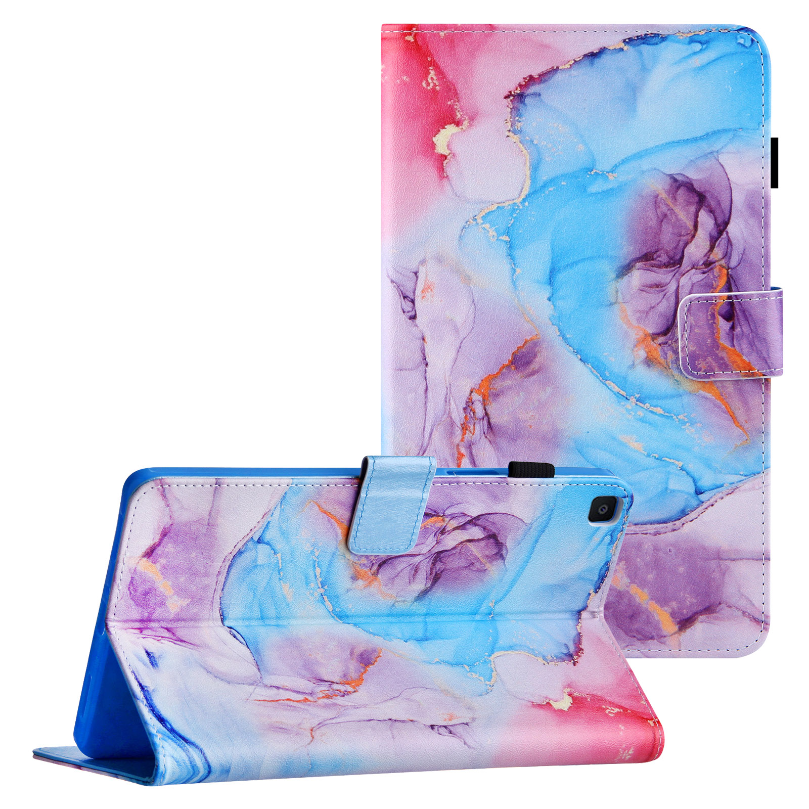 

Silk Pattern Printing Slim PU Leather Folding Shell Cover with Magnetic Closure for Samsung Galaxy Tab A 8.0 Wi-Fi (2019) / SM-T290 / SM-T295 - Milky Way Marble Blue, Galaxy Tab A 8.0 (2019)