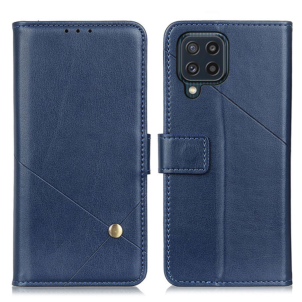 

Well-protected Wallet Design PU Leather Phone Shell Stand Case for Samsung Galaxy M32 (Global Version) - Blue, Galaxy M32 (Global Version)