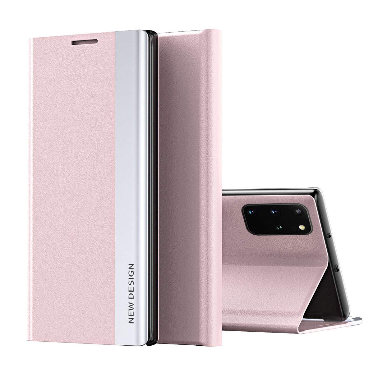 

Magnetic Auto-absorbed Stand Leather Phone Case for Samsung Galaxy S20 Plus - Pink, Galaxy S20 Plus 4G