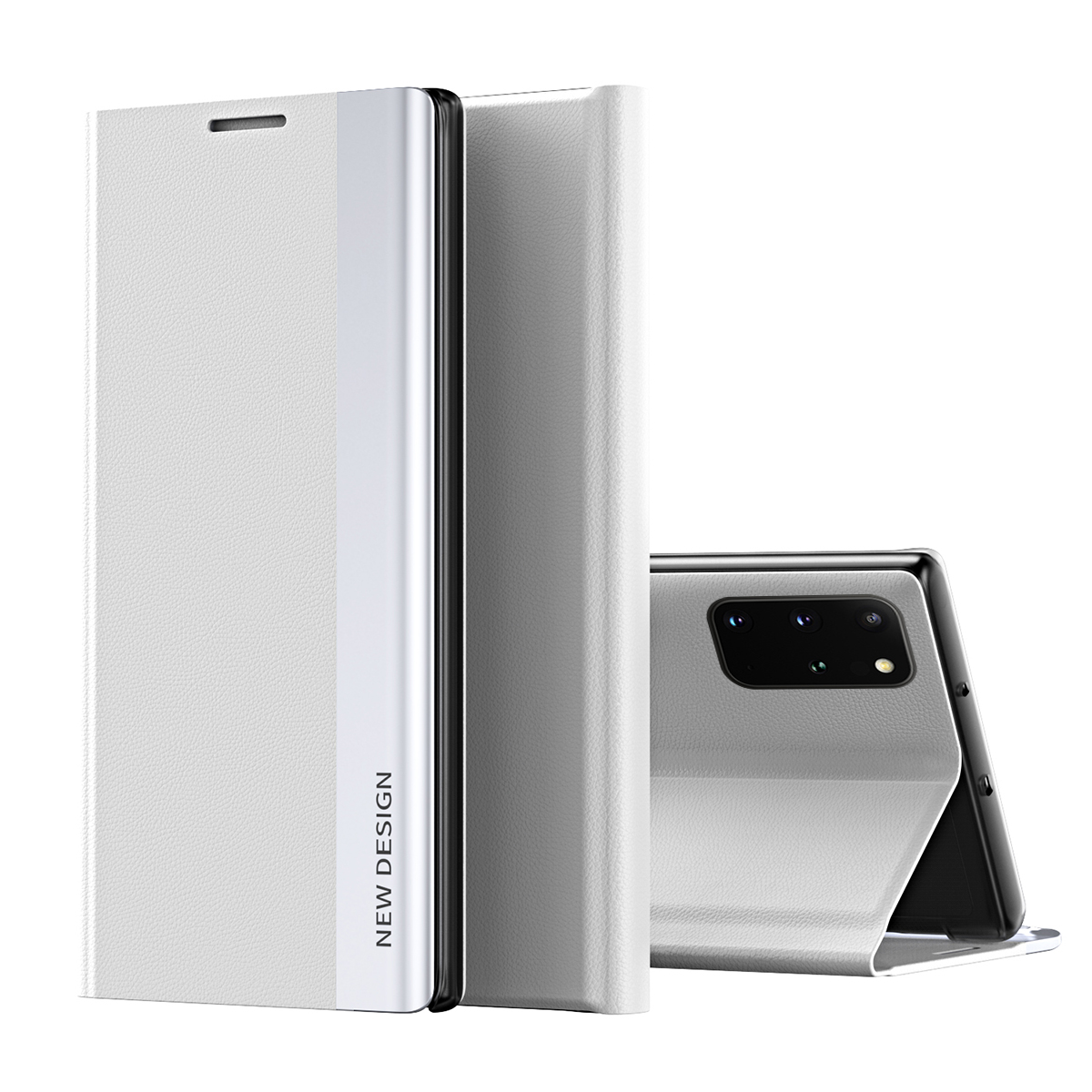 

Magnetic Auto-absorbed Stand Leather Phone Case for Samsung Galaxy S20 Plus - White, Galaxy S20 Plus 4G