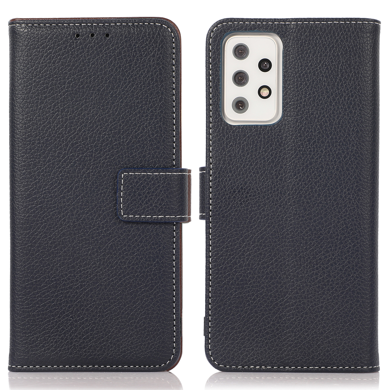 

Litchi Texture All-round Protection Leather Wallet Stand Phone Case Shell for Samsung Galaxy A72 4G/5G - Blue, Galaxy A72 4G
