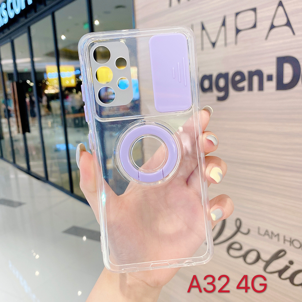 

Camera Slide Schutzrückgehäuse Fallfestabdeckung Mit Kickstand Für Samsung Galaxy A32 4G (EU-Version) - Lila, Samsung Galaxy A32 4G (EU Version)