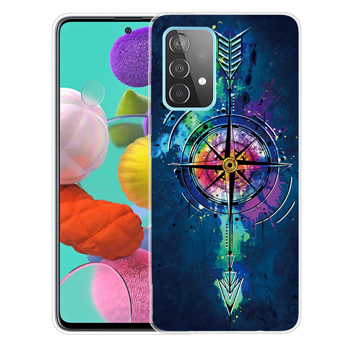 

Clear Slim Pattern Printing Soft TPU Anti-Scratch Shockproof Protective Cover for Samsung Galaxy A72 5G / 4G - Time Arrow, Galaxy A72 5G
