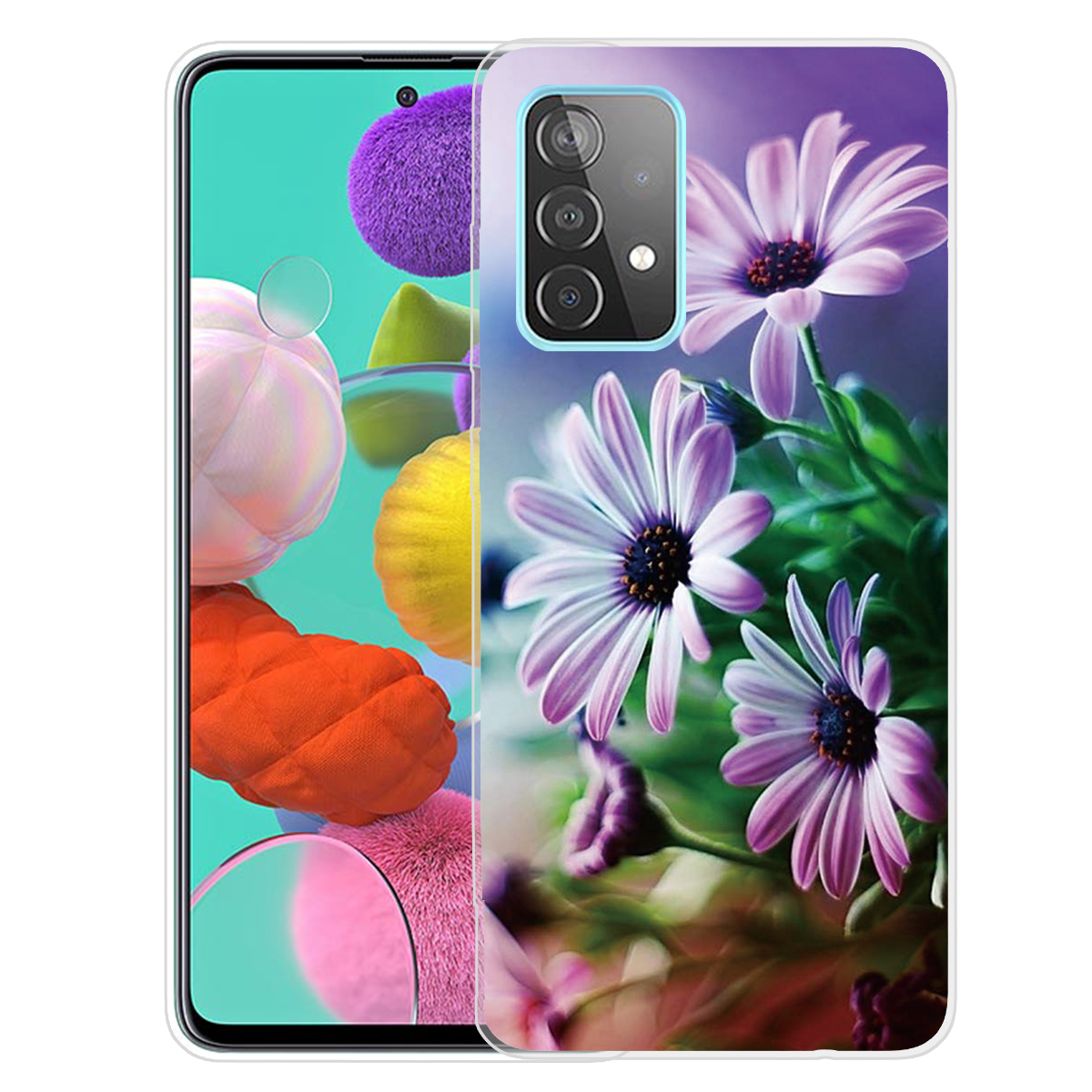 

Clear Slim Pattern Printing Soft TPU Anti-Scratch Shockproof Protective Cover for Samsung Galaxy A72 5G / 4G - Purple Chrysanthemum, Galaxy A72 5G