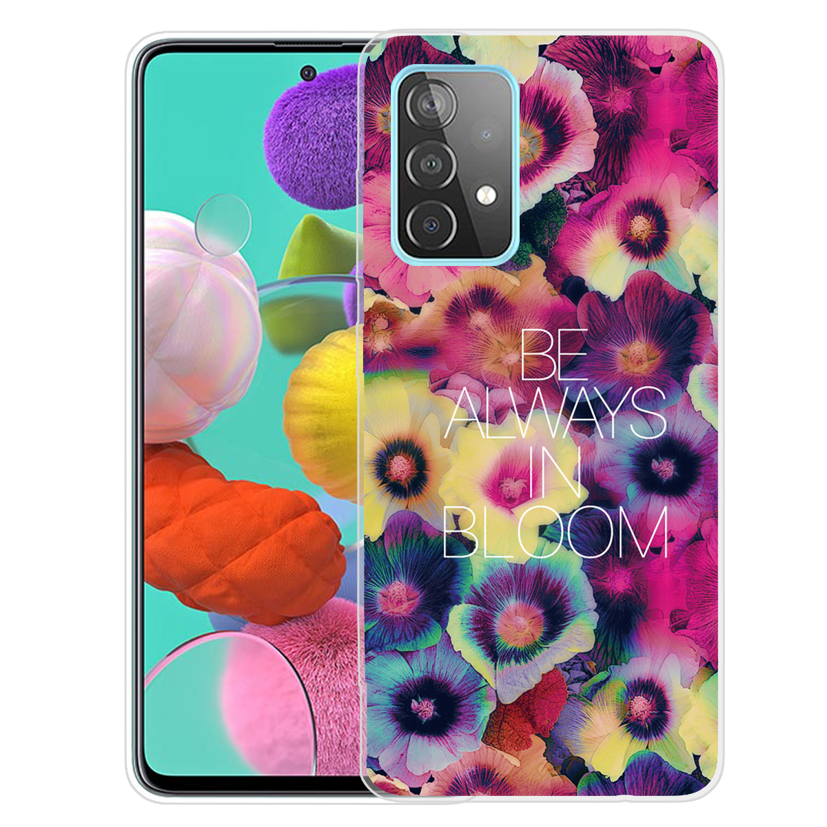 

Прозрачная Стройная Печать Soft TPU Против Scratch Shockprotepto Protective Для Samsung Galaxy A72 5G / 4G - Красочные Цветы, Galaxy A72 5G