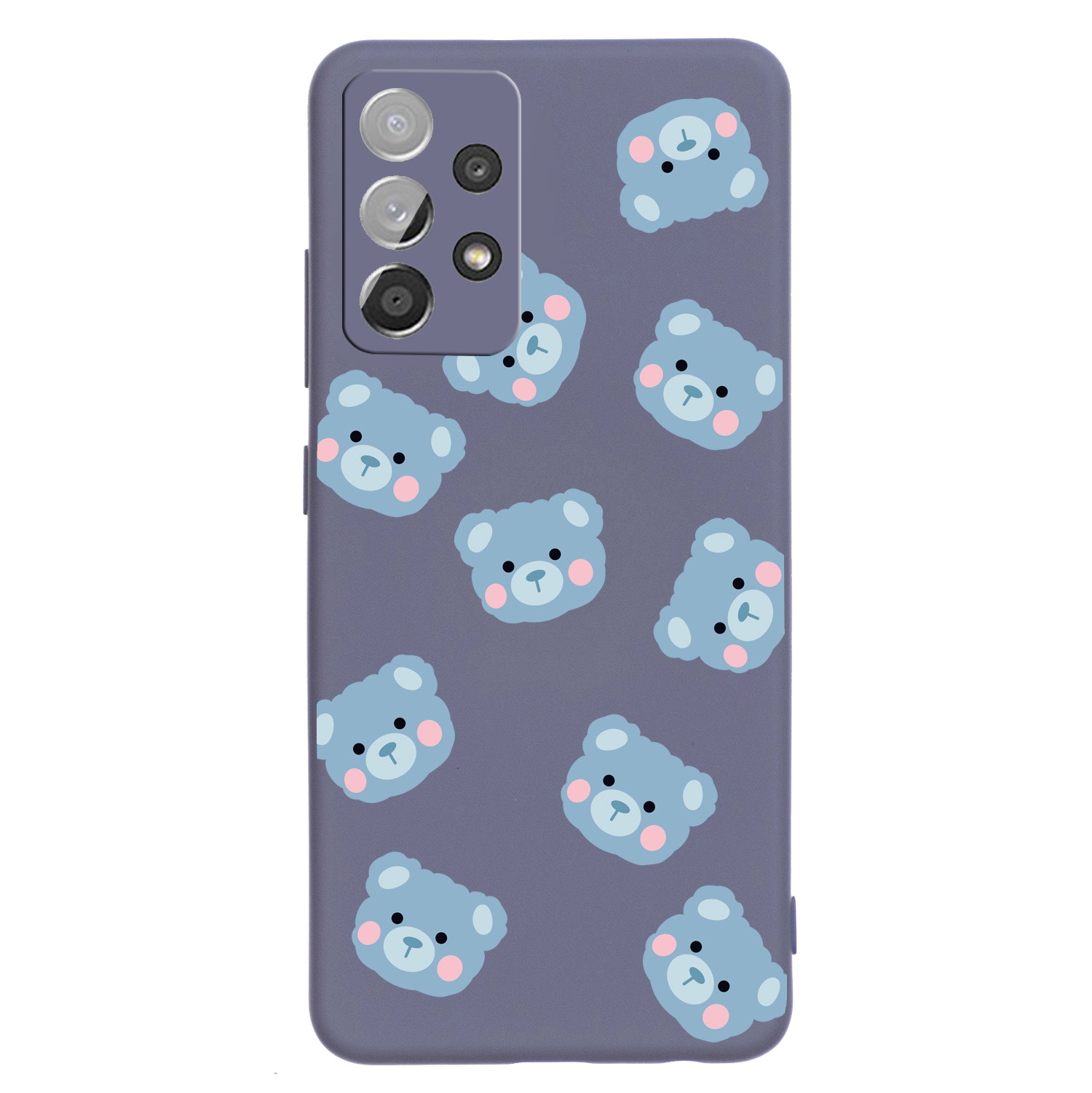 

Cute Little Bear Pattern Printing Soft Liquid Silicone Case with Raised Edges Drop Protection Cover for Samsung Galaxy A72 5G / 4G - Dark Purple, Galaxy A72 5G