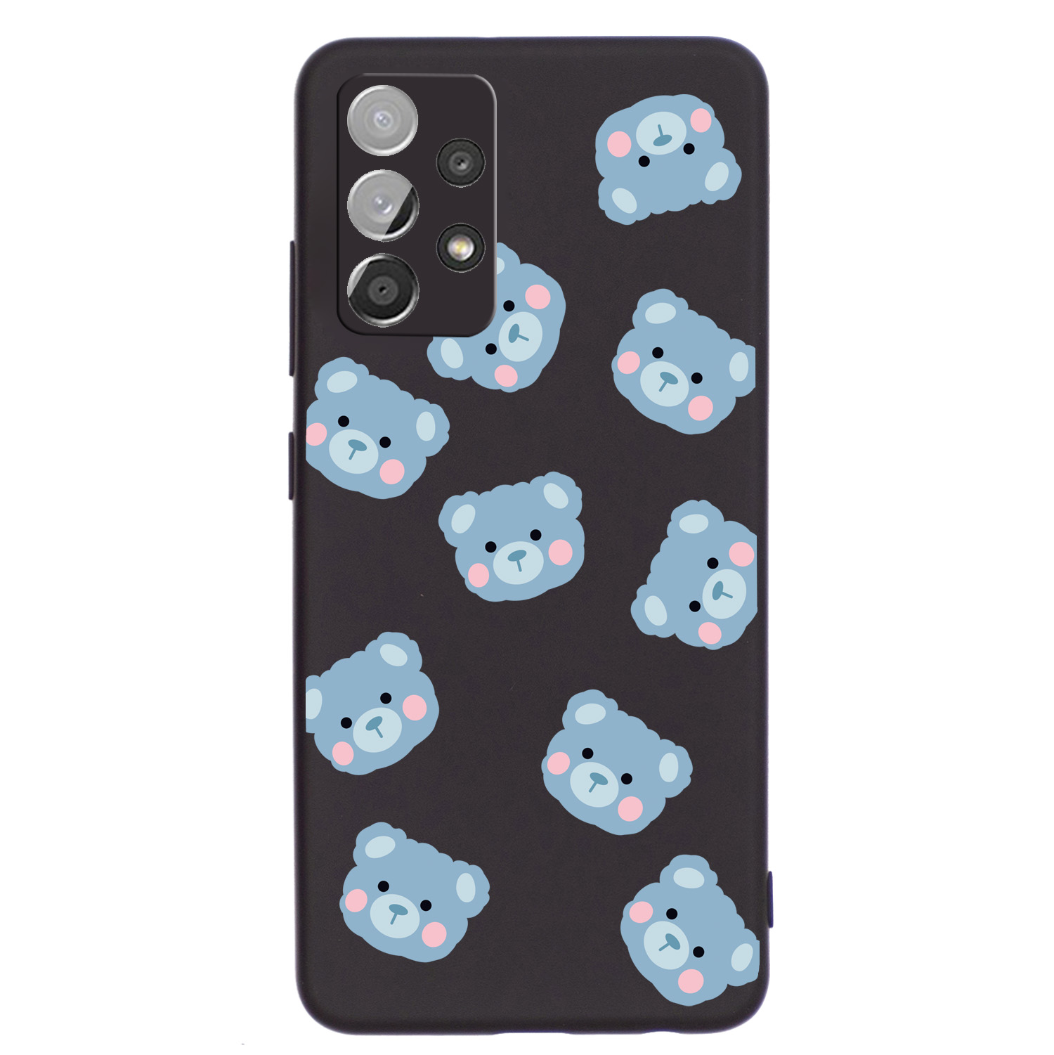 

Cartoon Little Bear Pattern Printing Liquid Silicone Bumper Protective Back Cover for Samsung Galaxy A52 4G/5G / A52s 5G - Black, Galaxy A52 5G
